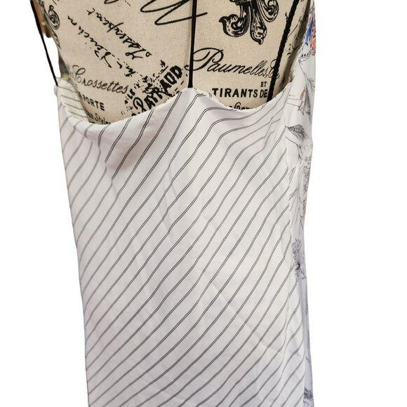 GAP Love Slip Dress Women's M Floral Striped White Midi Spaghetti Straps - Picture 10 of 11